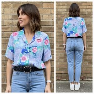 Alia 10 Vintage 90s Retro Artsy Dopamine Eclectic Grandma Button Down Shirt